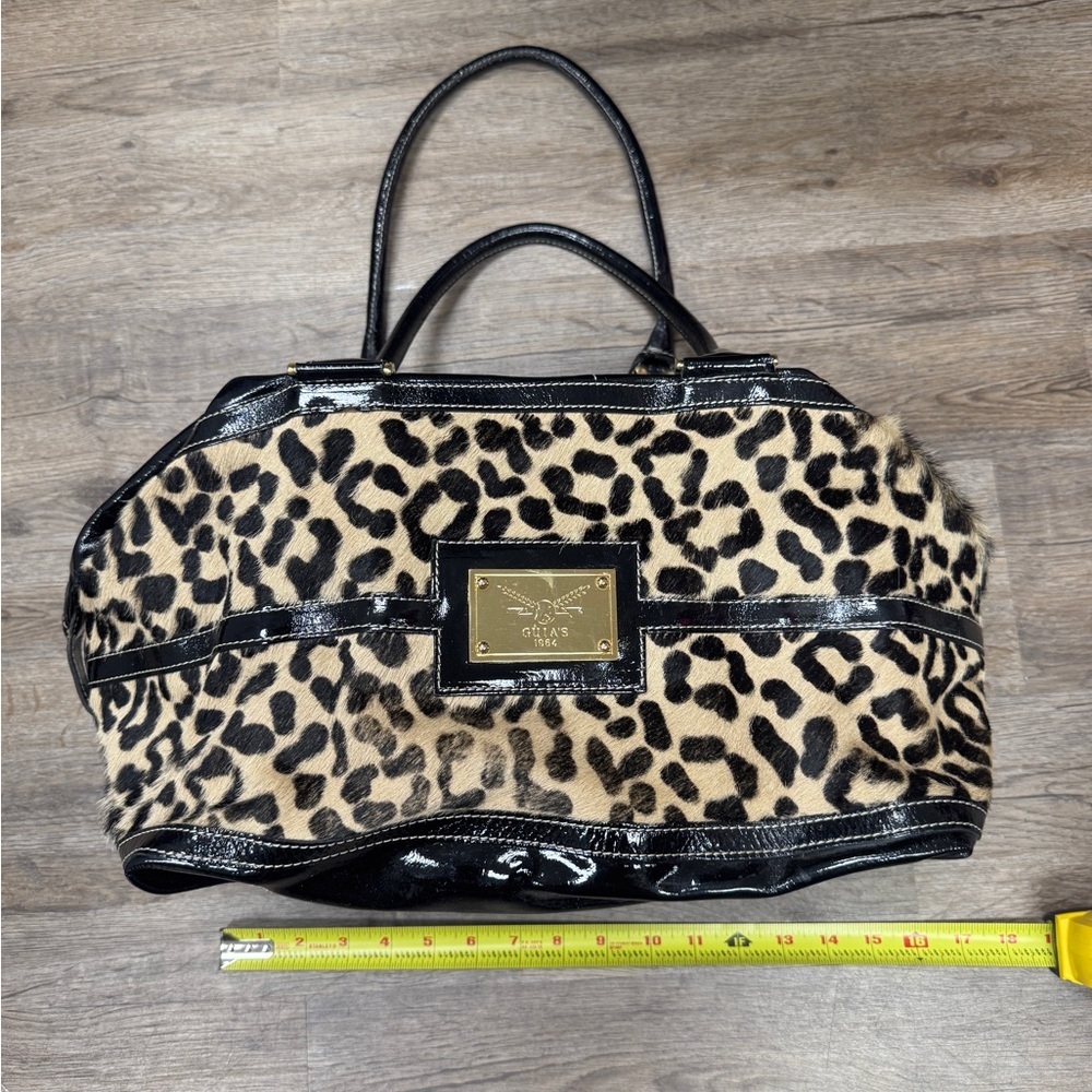 Guia’s 1964 Medium Black and Leopard Print Tote Bag